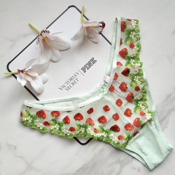 Victoria's Secret Other - NWT VICTORIA'S SECRET DREAM ANGELS STRAWBERRY EMBROIDERY BRAZILIAN PANTY SIZE XL